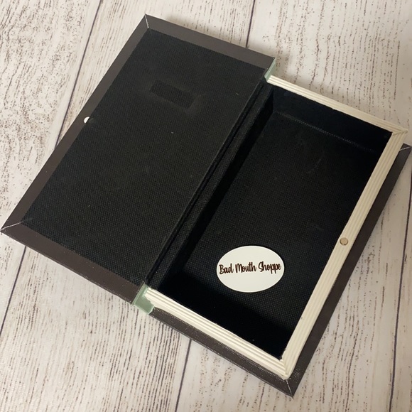 Teal Black BE BRAVE Geometric Triangle Hidden Storage Book Box - Picture 5 of 7